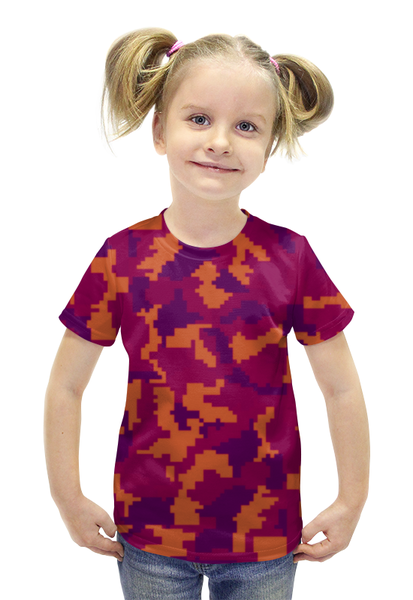Заказать детскую футболку в Москве. Футболка с полной запечаткой для девочек camouflage night от THE_NISE  - готовые дизайны и нанесение принтов.