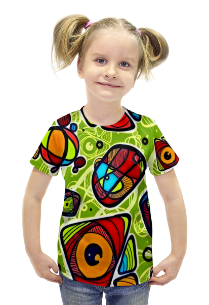 Заказать детскую футболку в Москве. Футболка с полной запечаткой для девочек Минимализм от THE_NISE  - готовые дизайны и нанесение принтов.