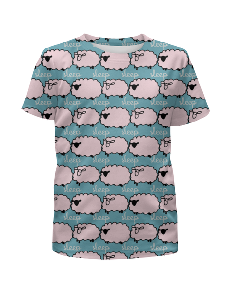 Заказать детскую футболку в Москве. Футболка с полной запечаткой для девочек Спящие овечки от irinavk - готовые дизайны и нанесение принтов.