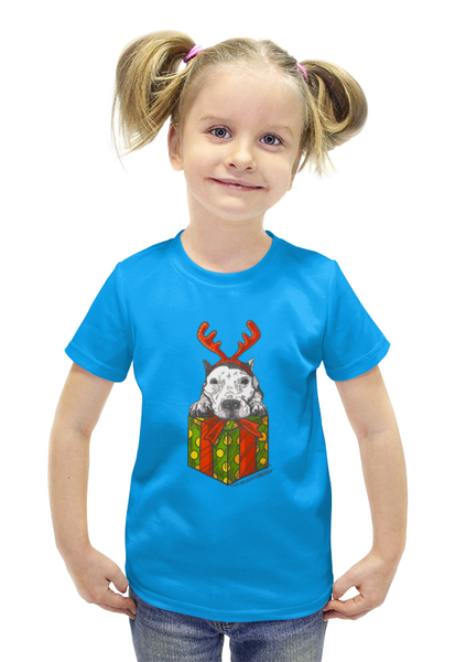 Заказать детскую футболку в Москве. Футболка с полной запечаткой для девочек новый год от THE_NISE  - готовые дизайны и нанесение принтов.