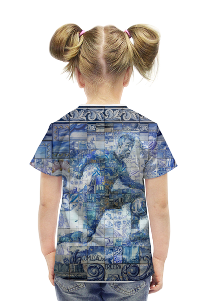 Заказать детскую футболку в Москве. Футболка с полной запечаткой для девочек Криштиану Роналду от CoolDesign - готовые дизайны и нанесение принтов.