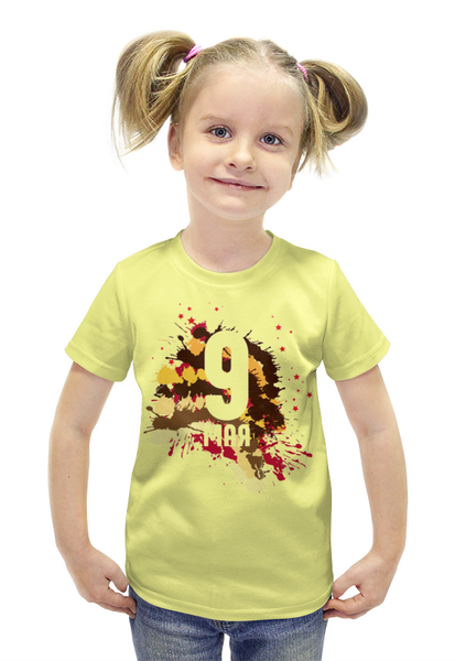 Заказать детскую футболку в Москве. Футболка с полной запечаткой для девочек 9 мая от IrinkaArt  - готовые дизайны и нанесение принтов.