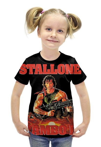 Заказать детскую футболку в Москве. Футболка с полной запечаткой для девочек Rambo от Leichenwagen - готовые дизайны и нанесение принтов.