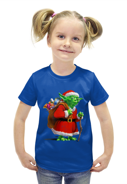 Заказать детскую футболку в Москве. Футболка с полной запечаткой для девочек Merry Christmas       от ПРИНТЫ ПЕЧАТЬ  - готовые дизайны и нанесение принтов.