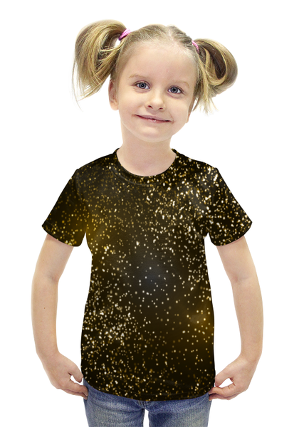 Заказать детскую футболку в Москве. Футболка с полной запечаткой для девочек блеск от THE_NISE  - готовые дизайны и нанесение принтов.