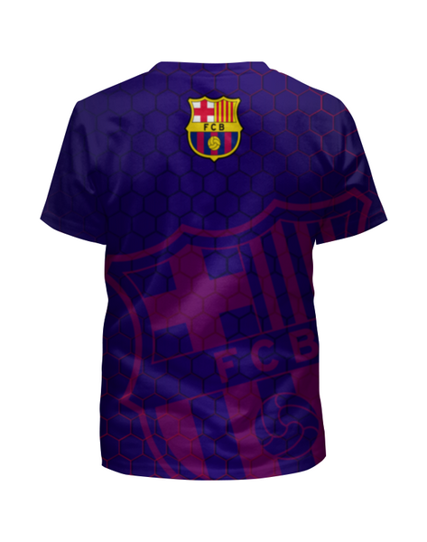 Заказать детскую футболку в Москве. Футболка с полной запечаткой для девочек Барселона от geekbox - готовые дизайны и нанесение принтов.