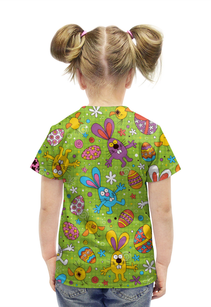 Заказать детскую футболку в Москве. Футболка с полной запечаткой для девочек КРОЛИКИ от Phoenix-W  - готовые дизайны и нанесение принтов.