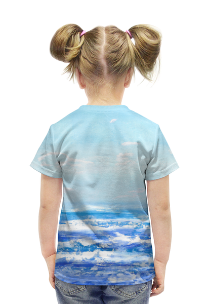Заказать детскую футболку в Москве. Футболка с полной запечаткой для девочек У моря от anomalica - готовые дизайны и нанесение принтов.