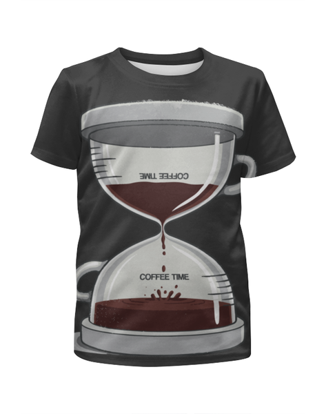 Заказать детскую футболку в Москве. Футболка с полной запечаткой для девочек COFFEE TIME / Время Кофе от crash - готовые дизайны и нанесение принтов.