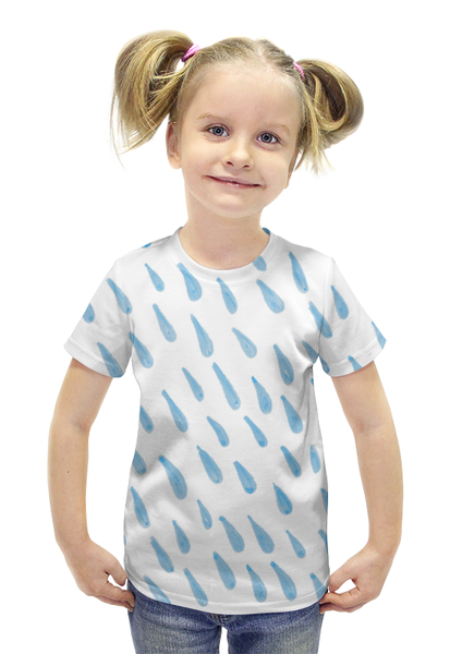 Заказать детскую футболку в Москве. Футболка с полной запечаткой для девочек Дождик от anomalica - готовые дизайны и нанесение принтов.