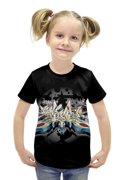 Заказать детскую футболку в Москве. Футболка с полной запечаткой для девочек Абстракция  от ПРИНТЫ ПЕЧАТЬ  - готовые дизайны и нанесение принтов.