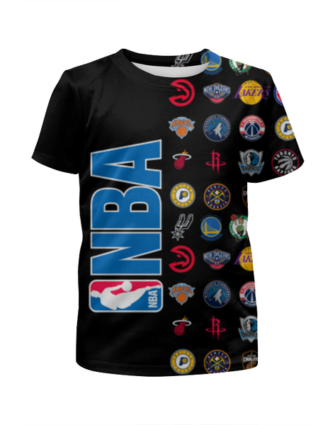 Заказать детскую футболку в Москве. Футболка с полной запечаткой для девочек NBA [2] от Карусель Фартуны - готовые дизайны и нанесение принтов.