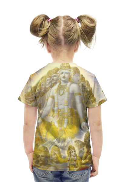 Заказать детскую футболку в Москве. Футболка с полной запечаткой для девочек Бхагавад-Гита от ROMARIO-STUDIO - готовые дизайны и нанесение принтов.