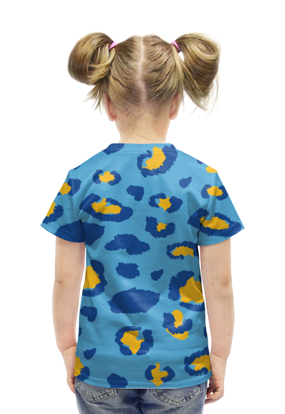 Заказать детскую футболку в Москве. Футболка с полной запечаткой для девочек Леопардовый от Yaroslava - готовые дизайны и нанесение принтов.