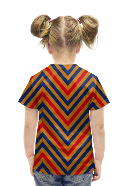 Заказать детскую футболку в Москве. Футболка с полной запечаткой для девочек Разноцветные линии от THE_NISE  - готовые дизайны и нанесение принтов.