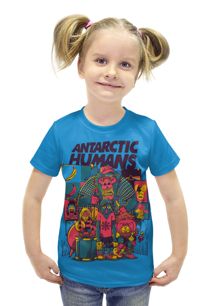 Заказать детскую футболку в Москве. Футболка с полной запечаткой для девочек Antarctic Humans от Leichenwagen - готовые дизайны и нанесение принтов.
