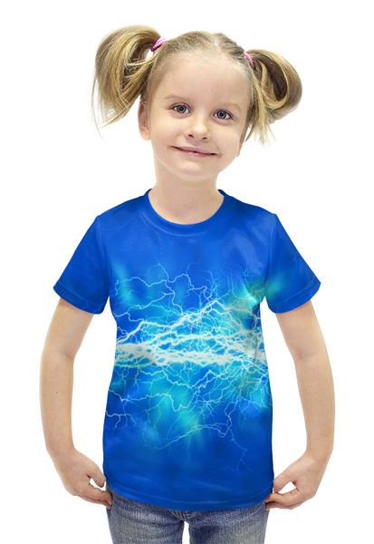 Заказать детскую футболку в Москве. Футболка с полной запечаткой для девочек Вспышка молнии от THE_NISE  - готовые дизайны и нанесение принтов.