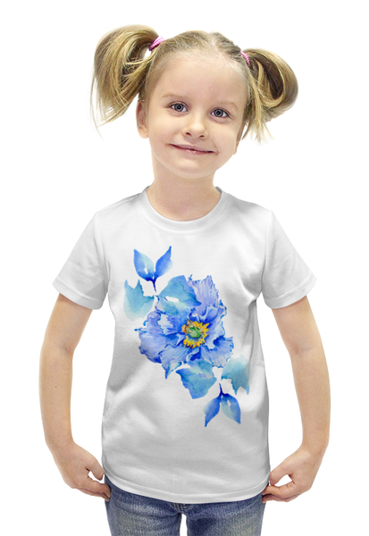 Заказать детскую футболку в Москве. Футболка с полной запечаткой для девочек цветок от THE_NISE  - готовые дизайны и нанесение принтов.