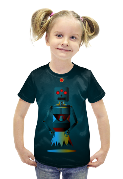 Заказать детскую футболку в Москве. Футболка с полной запечаткой для девочек Робот БОБОТ 3000CX от yaroslavlipatov1000@yandex.ru - готовые дизайны и нанесение принтов.