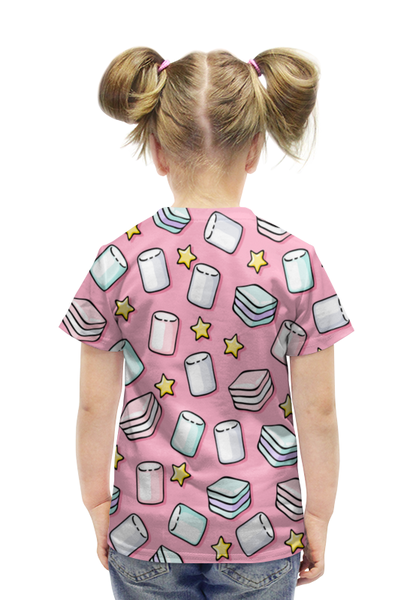 Заказать детскую футболку в Москве. Футболка с полной запечаткой для девочек Зефир от THE_NISE  - готовые дизайны и нанесение принтов.