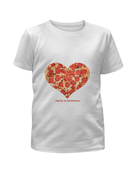 Заказать детскую футболку в Москве. Футболка с полной запечаткой для девочек Пицца от pavlova_natali96@mail.ru - готовые дизайны и нанесение принтов.