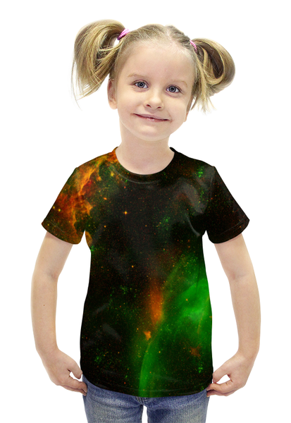 Заказать детскую футболку в Москве. Футболка с полной запечаткой для девочек Вселенная от THE_NISE  - готовые дизайны и нанесение принтов.