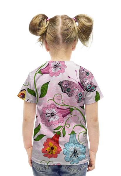 Заказать детскую футболку в Москве. Футболка с полной запечаткой для девочек Летние цветы от Ирина - готовые дизайны и нанесение принтов.