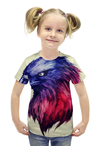Заказать детскую футболку в Москве. Футболка с полной запечаткой для девочек Ястреб от Dover - готовые дизайны и нанесение принтов.
