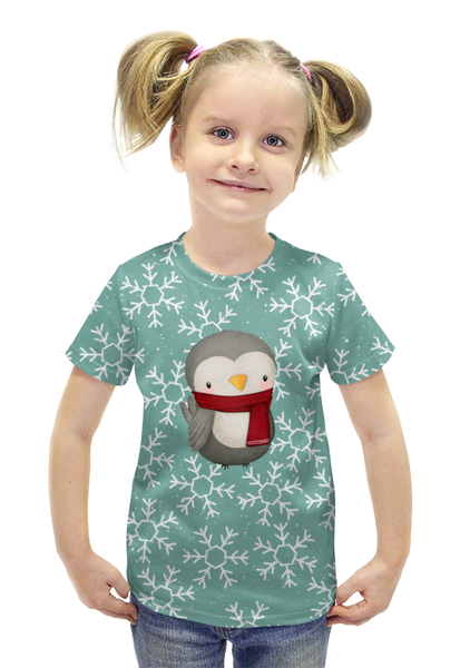 Заказать детскую футболку в Москве. Футболка с полной запечаткой для девочек птичка  от THE_NISE  - готовые дизайны и нанесение принтов.