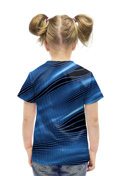 Заказать детскую футболку в Москве. Футболка с полной запечаткой для девочек Звуковые волны от THE_NISE  - готовые дизайны и нанесение принтов.