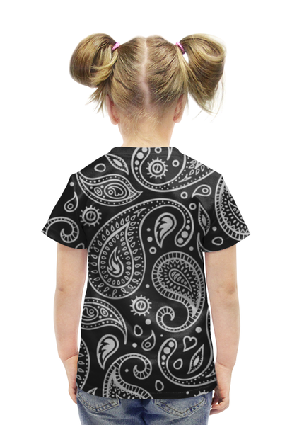 Заказать детскую футболку в Москве. Футболка с полной запечаткой для девочек Пейсли от BeliySlon - готовые дизайны и нанесение принтов.