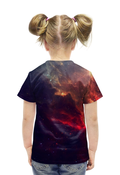 Заказать детскую футболку в Москве. Футболка с полной запечаткой для девочек Our Space от The Spaceway  - готовые дизайны и нанесение принтов.