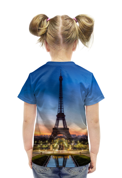 Заказать детскую футболку в Москве. Футболка с полной запечаткой для девочек Париж эйфлева  башня от Fil6 - готовые дизайны и нанесение принтов.