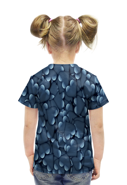 Заказать детскую футболку в Москве. Футболка с полной запечаткой для девочек Сердца от THE_NISE  - готовые дизайны и нанесение принтов.