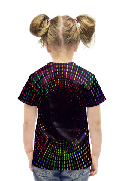 Заказать детскую футболку в Москве. Футболка с полной запечаткой для девочек Цветные точки от THE_NISE  - готовые дизайны и нанесение принтов.