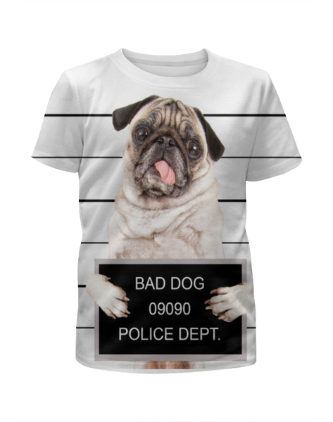 Заказать детскую футболку в Москве. Футболка с полной запечаткой для девочек Bad DOG от solntse - готовые дизайны и нанесение принтов.