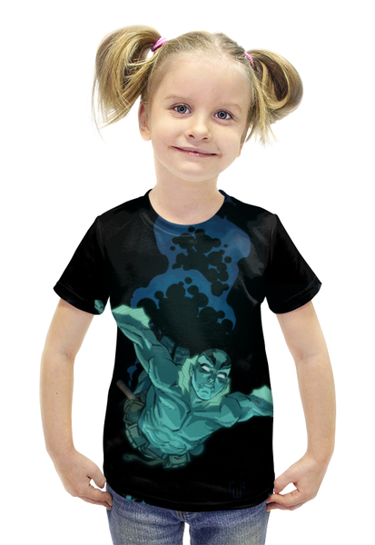 Заказать детскую футболку в Москве. Футболка с полной запечаткой для девочек Abe sapien от scoopysmith - готовые дизайны и нанесение принтов.