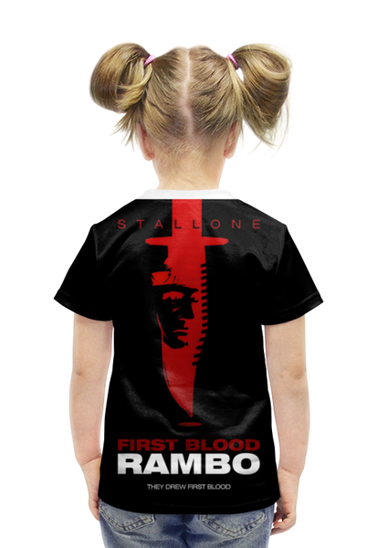 Заказать детскую футболку в Москве. Футболка с полной запечаткой для девочек Rambo от Leichenwagen - готовые дизайны и нанесение принтов.