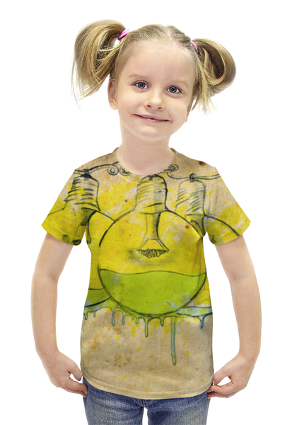 Заказать детскую футболку в Москве. Футболка с полной запечаткой для девочек Лампочка от Виктор Темнов - готовые дизайны и нанесение принтов.
