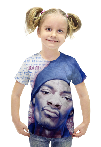 Заказать детскую футболку в Москве. Футболка с полной запечаткой для девочек Snoop Dogg от aleks_say - готовые дизайны и нанесение принтов.
