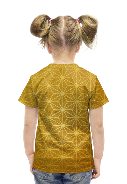 Заказать детскую футболку в Москве. Футболка с полной запечаткой для девочек золотой узор от THE_NISE  - готовые дизайны и нанесение принтов.