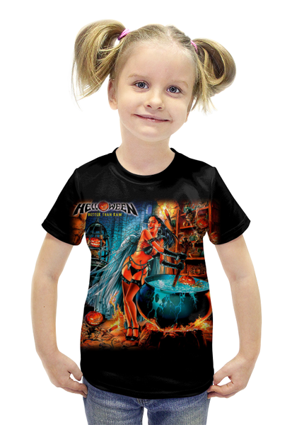 Заказать детскую футболку в Москве. Футболка с полной запечаткой для девочек Helloween ( rock band ) от Leichenwagen - готовые дизайны и нанесение принтов.