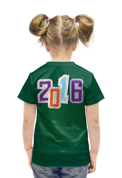 Заказать детскую футболку в Москве. Футболка с полной запечаткой для девочек Happy New Year 2016! от Raven - готовые дизайны и нанесение принтов.