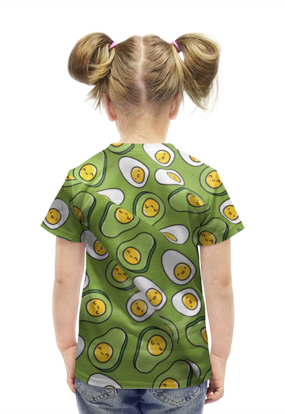 Заказать детскую футболку в Москве. Футболка с полной запечаткой для девочек Авокадо от THE_NISE  - готовые дизайны и нанесение принтов.