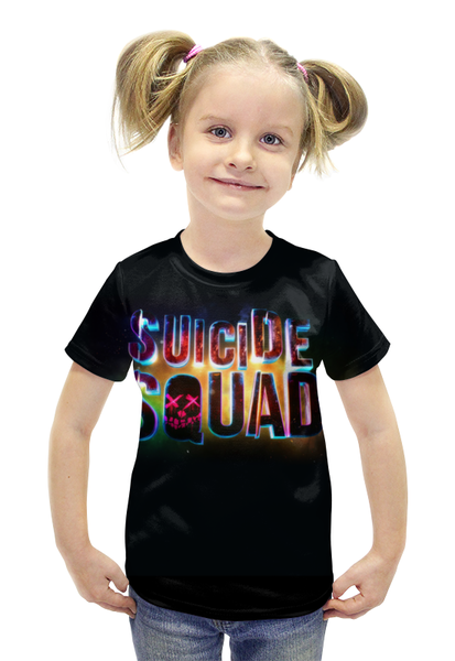 Заказать детскую футболку в Москве. Футболка с полной запечаткой для девочек Suicide Squad  от ПРИНТЫ ПЕЧАТЬ  - готовые дизайны и нанесение принтов.