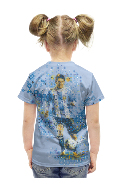 Заказать детскую футболку в Москве. Футболка с полной запечаткой для девочек Месси от CoolDesign - готовые дизайны и нанесение принтов.