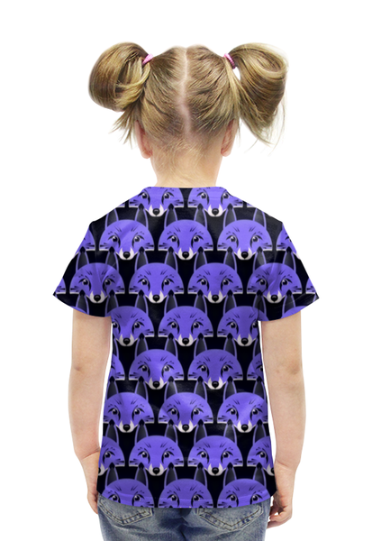 Заказать детскую футболку в Москве. Футболка с полной запечаткой для девочек Лисички патттерн от THE_NISE  - готовые дизайны и нанесение принтов.