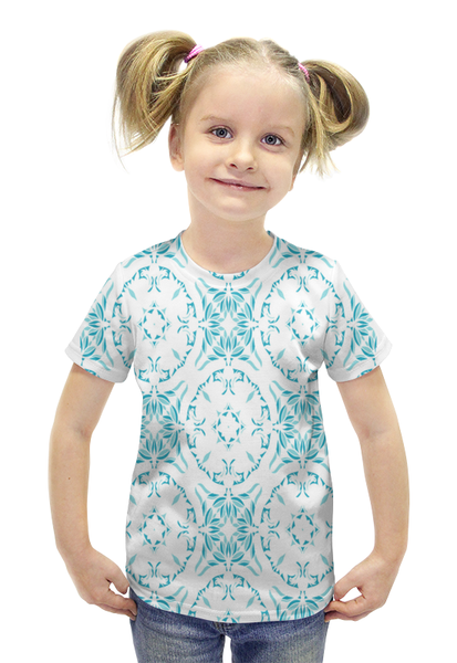 Заказать детскую футболку в Москве. Футболка с полной запечаткой для девочек Барокко от acidhouses - готовые дизайны и нанесение принтов.
