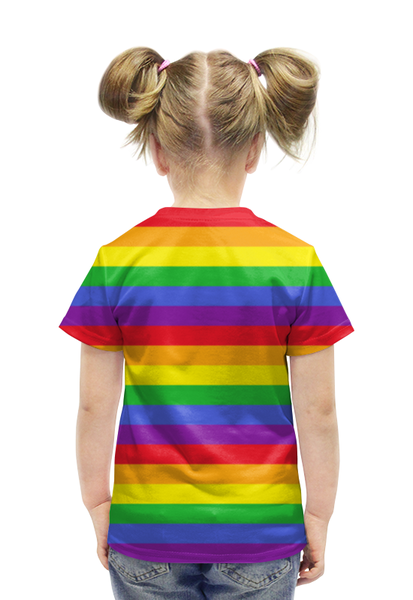 Заказать детскую футболку в Москве. Футболка с полной запечаткой для девочек RAINBOW от CoolDesign - готовые дизайны и нанесение принтов.