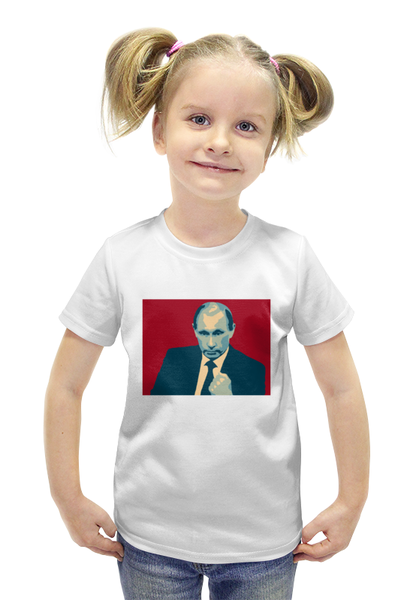 Заказать детскую футболку в Москве. Футболка с полной запечаткой для девочек Putin от THE_NISE  - готовые дизайны и нанесение принтов.